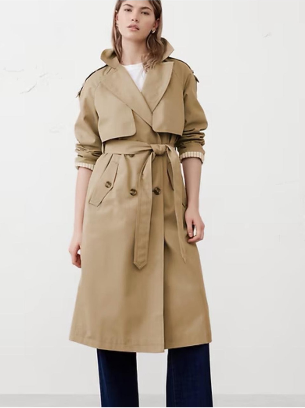 Banana Republic Khaki Trench Coat with Belt